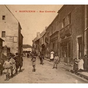 Antique Early 1900s RPPC Postcard Carte Postale 6 Montcenis Rue Centrale See Pic